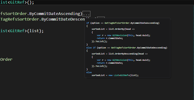 C# Outlining Hint